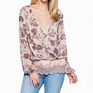 Skylar & Jade Floral Blouse with Lace Cami 2X